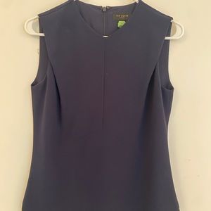 Ted Baker Silk crepe sleeveless top . Perfect work/ eve lined blouse